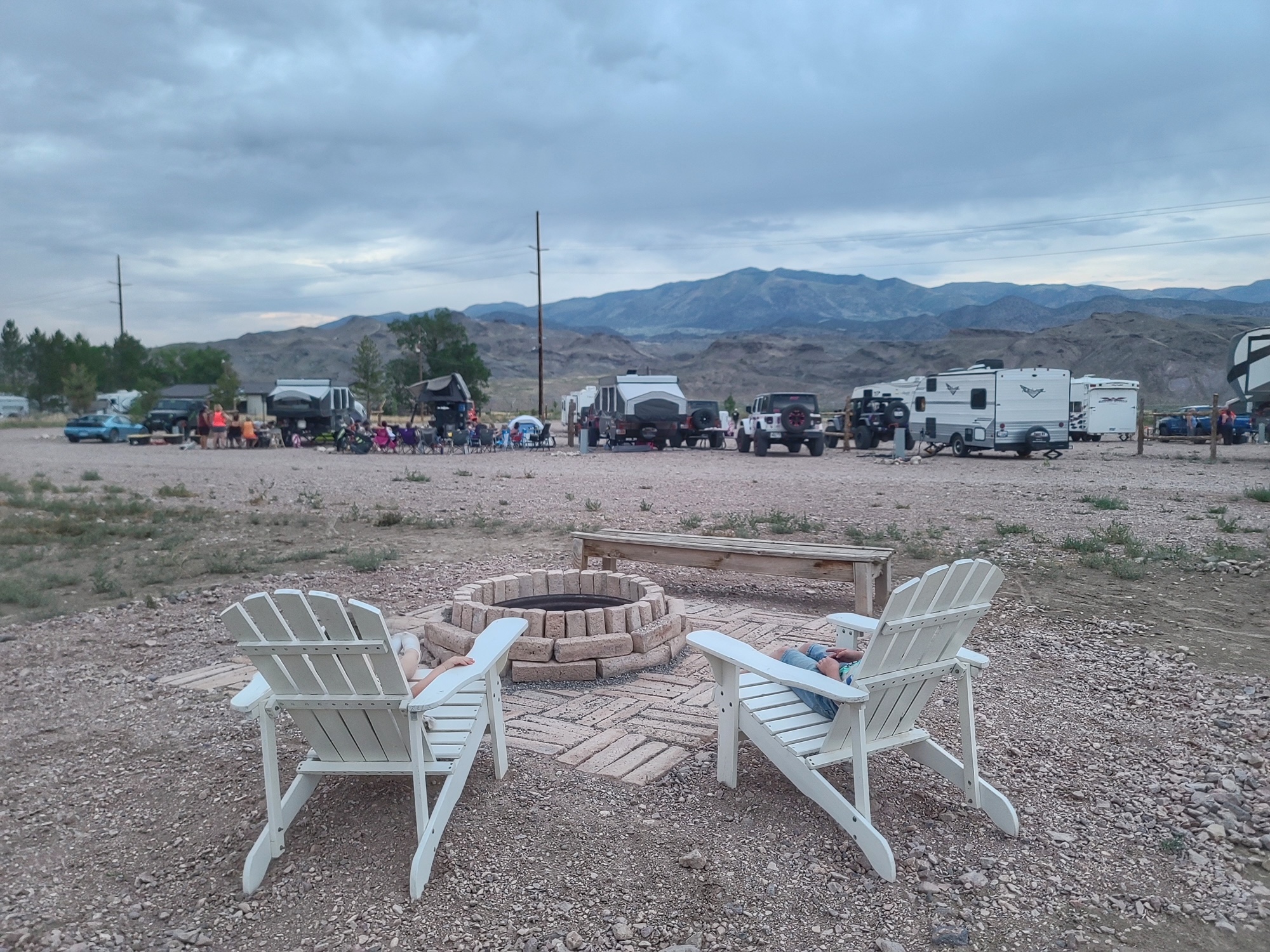 Evening gathering at fire pit