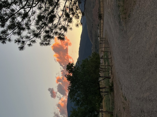 Trail road at sunset